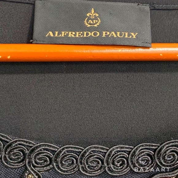 Alfredo Pauly Sequin Mesh women Black Top Sz: 42/ Large - Picture 5 of 5